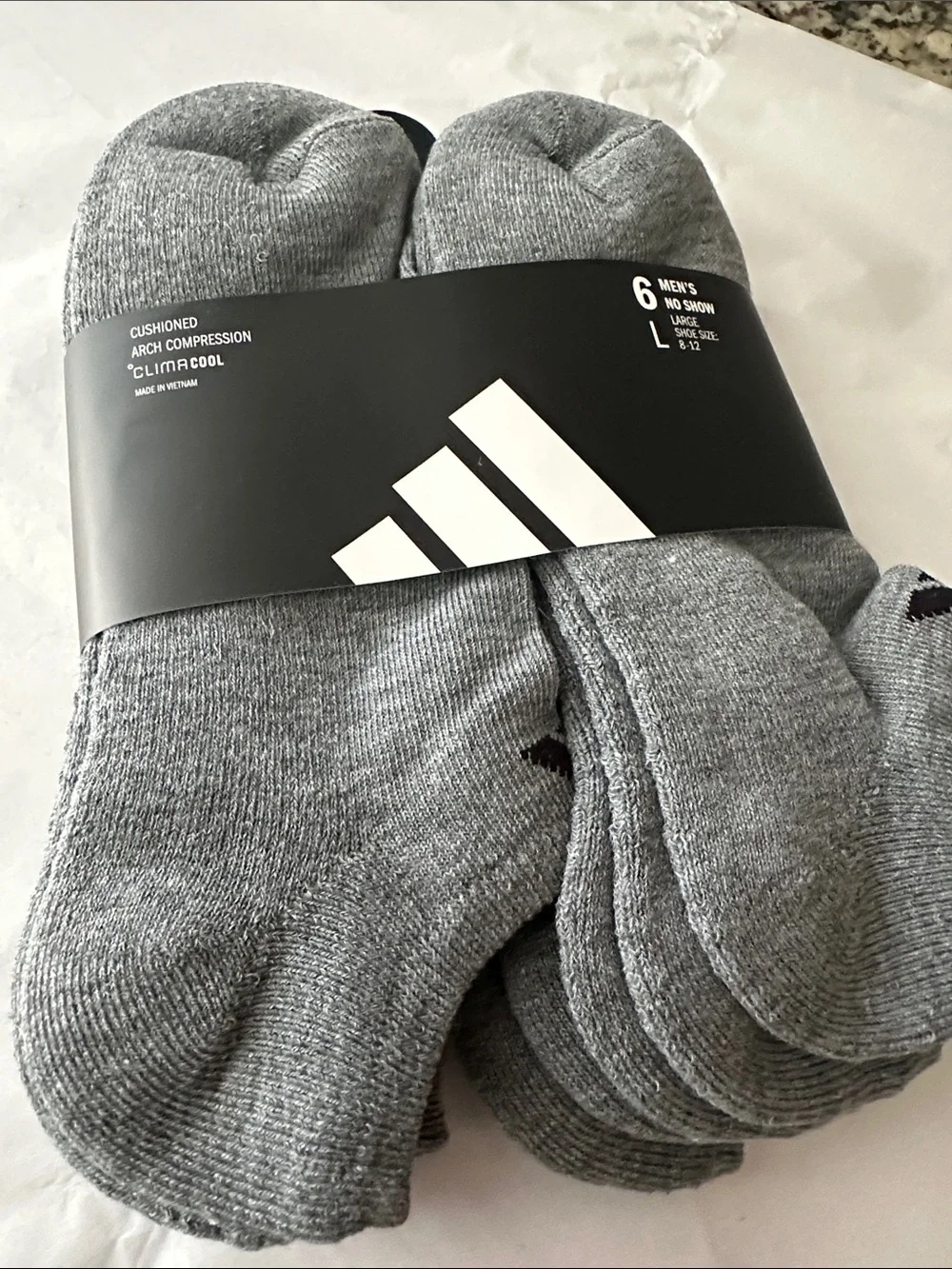 adidas Low-Cut Cushioned Athletic Socks - Gray (6 Pack)